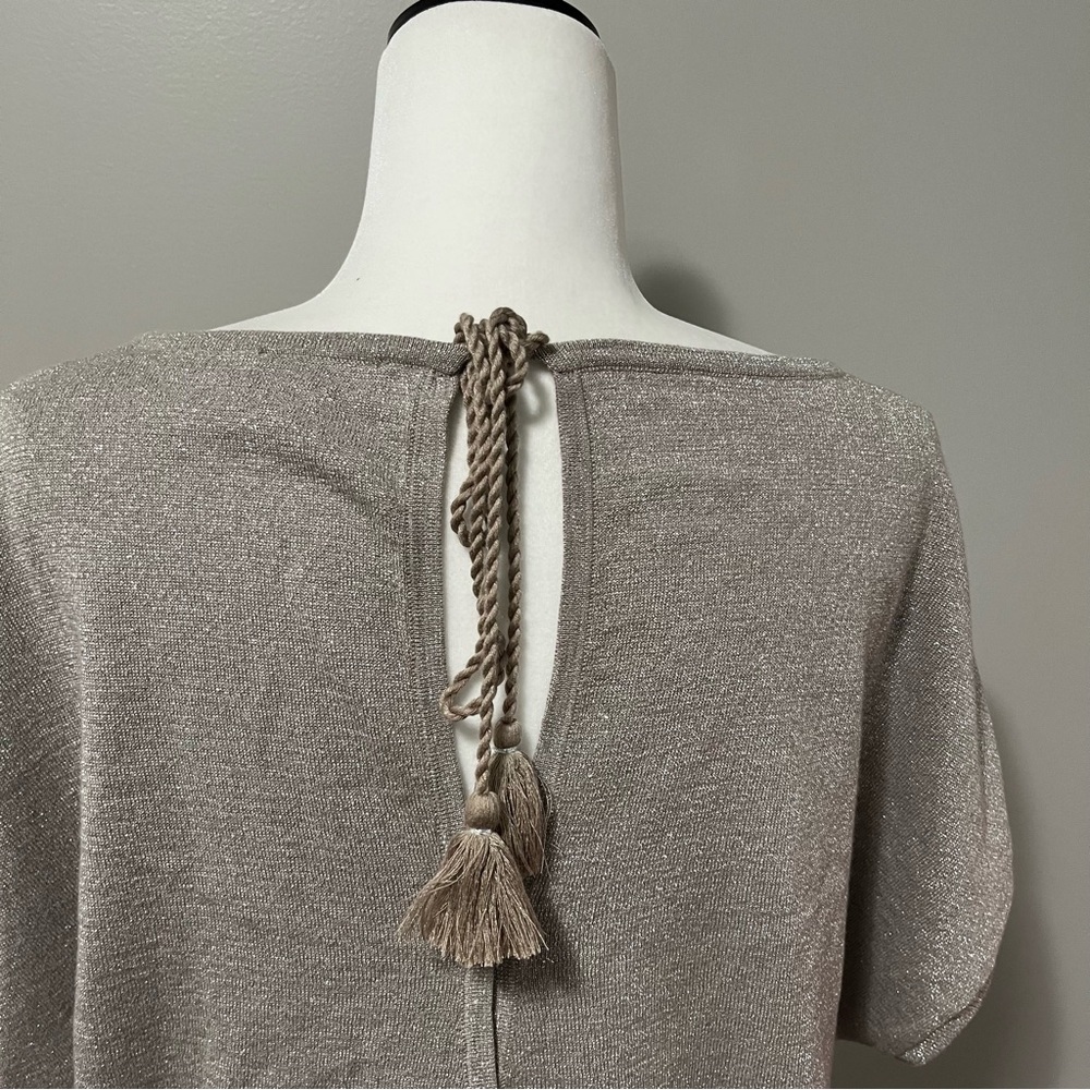 Mint Velvet Chic Metallic Short Dolmen Sleeve Knit Top - Picture 7 of 11